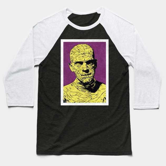 THE MUMMY (Pop Art) Baseball T-Shirt by Famous Weirdos